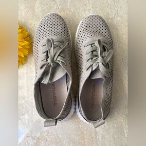 Light Gray Perforated Lace-Up Women's Sneaker